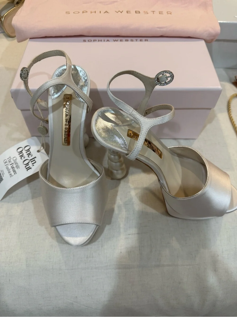 Sophia Webster White Perla Platform Heel